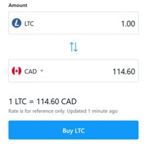 ltc to cad exchange