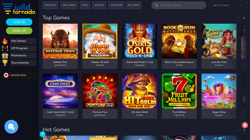 Wild Tornado Casino crypto platform accepting fiat